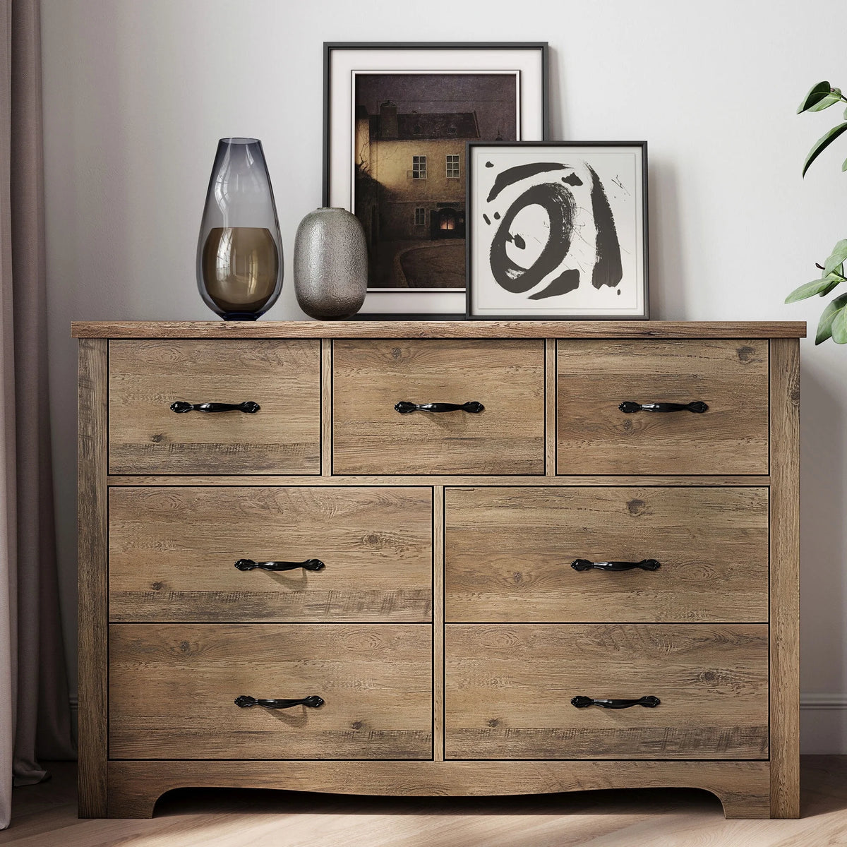 Black 6 Drawer Double Dresser P946478
