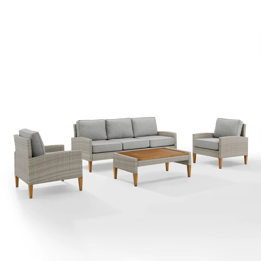 Outdoor Wicker 4 Piece Sofa Set O7414