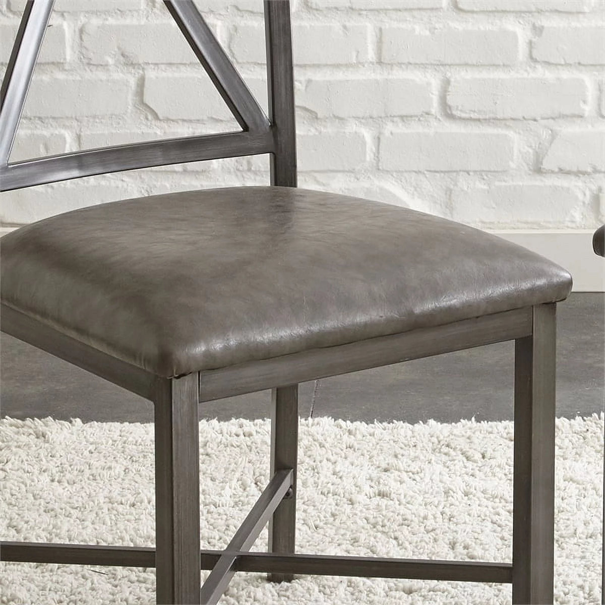 Gray Faux Leather Dining Side Chair T33219