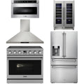 36 Electric Range, Range Hood, Refrigerator, Microwave and Wine Cooler D316393