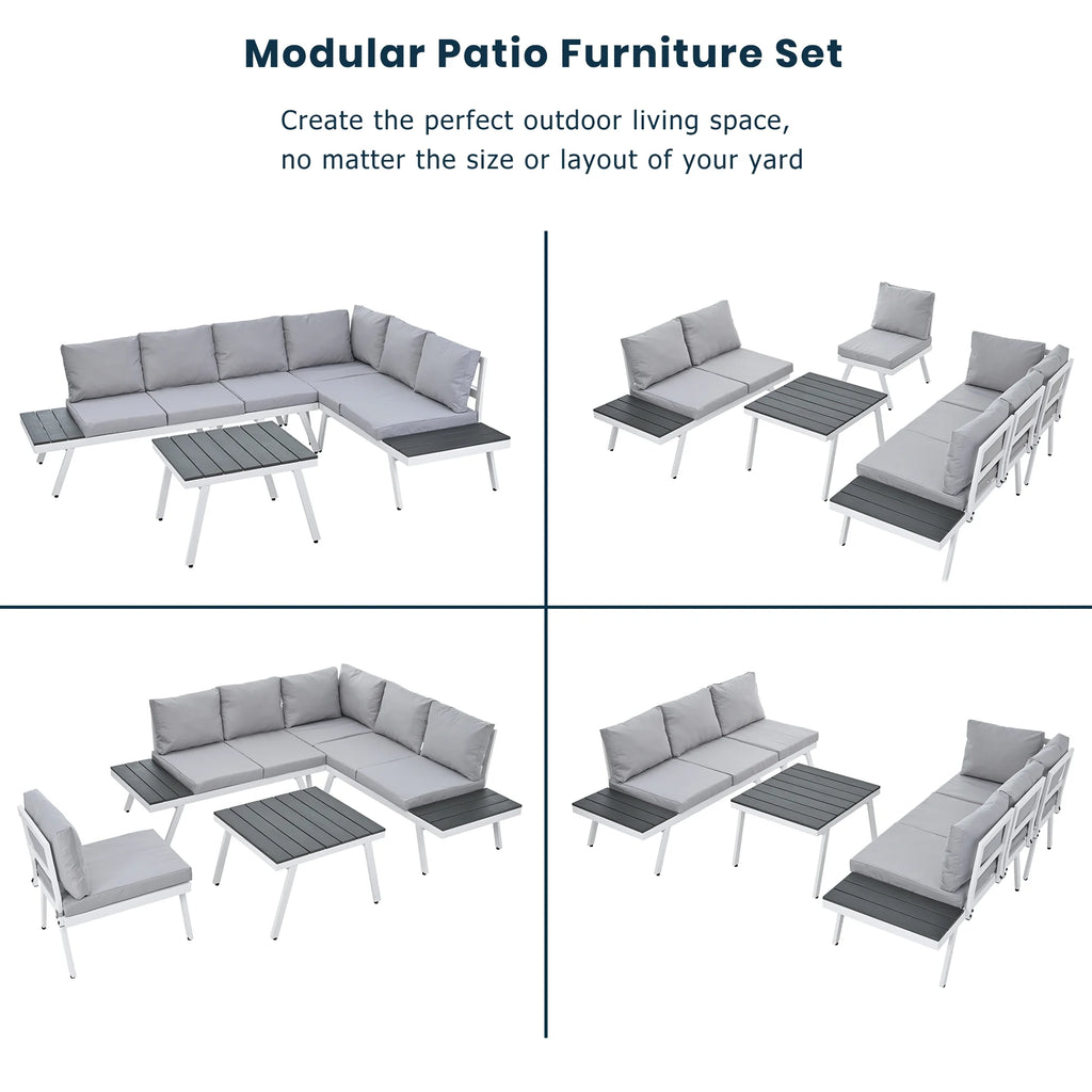 5 Piece Outdoor Patio Furniture Set Grey C378