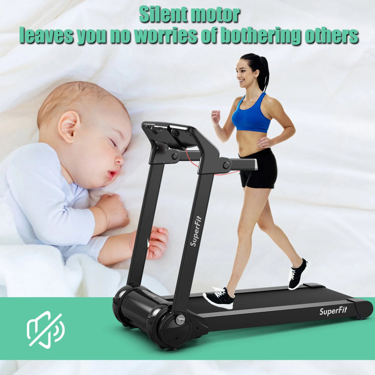 Folding Electric Treadmill 3.0HP Exercise Running Machine P728