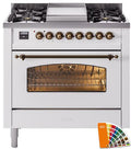 36 Dual Fuel Propane Gas Range with Bronze Trim P914097