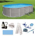 12-ft x 24-ft Oval 52-in Deep Metal Wall Swimming Pool X6258