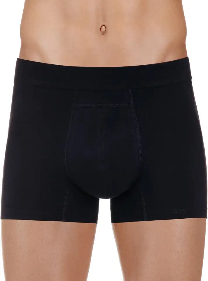 Washable Reusable Cotton Boxer Brief Underwear for Men Black Small P18052