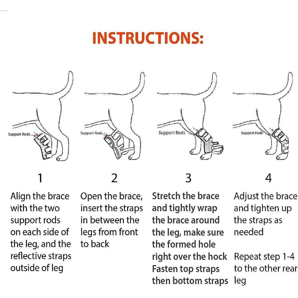3-in-1 Long Rear Leg Support Dog Splint Braces B411404
