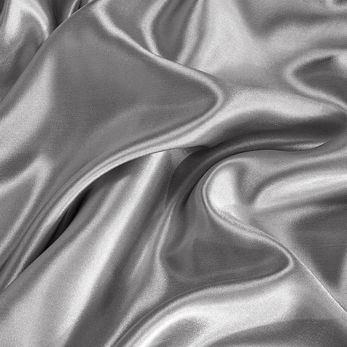 Microfiber Satin Gray 4 Piece Full Size Bed Sheets V53235