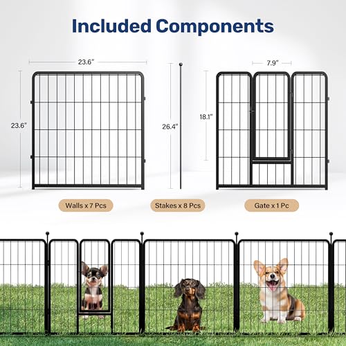 40 Inch 8 Panels Heavy Duty Metal Dog Playpen I6725