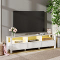 White Wood TV Stand with 6 Storage I83931