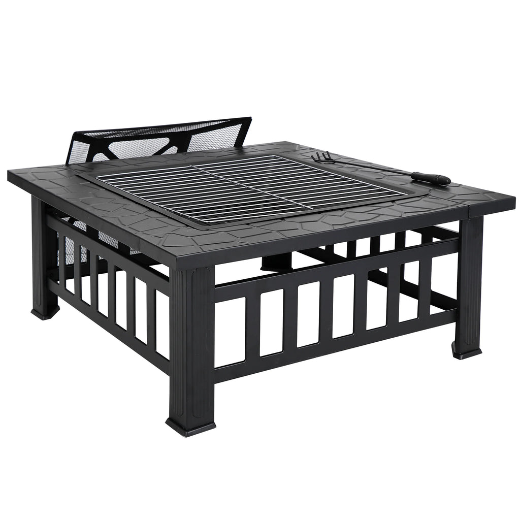 32 Outdoor Square Metal Wood Burning Fire Pit H706