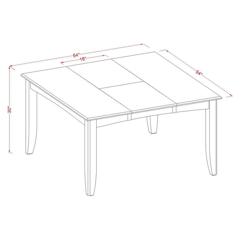 Square Table with Butterfly Leaf Saddle Brown Finish D6764