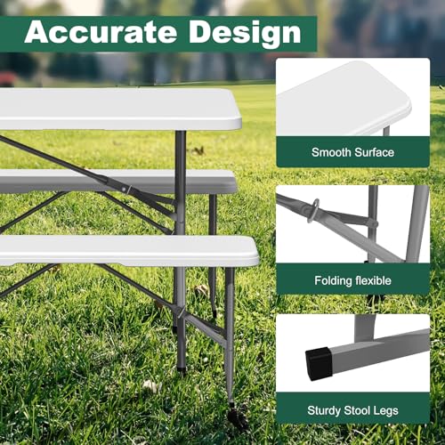 White 6ft Plastic Folding Bench 2 Pack H610214
