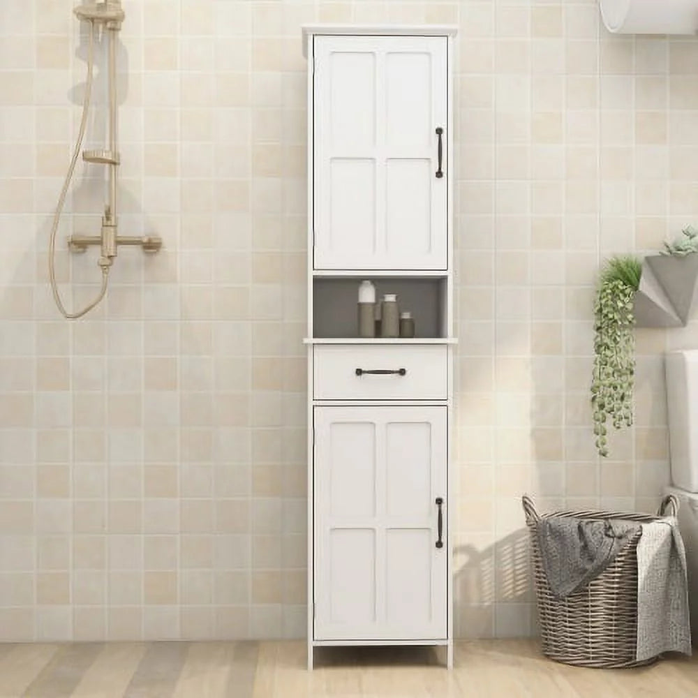 Tall Slim Bathroom Storage Cabinet with Door & Drawer N8051