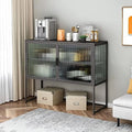 Black Fluted Glass Sideboard Cabinet U33017