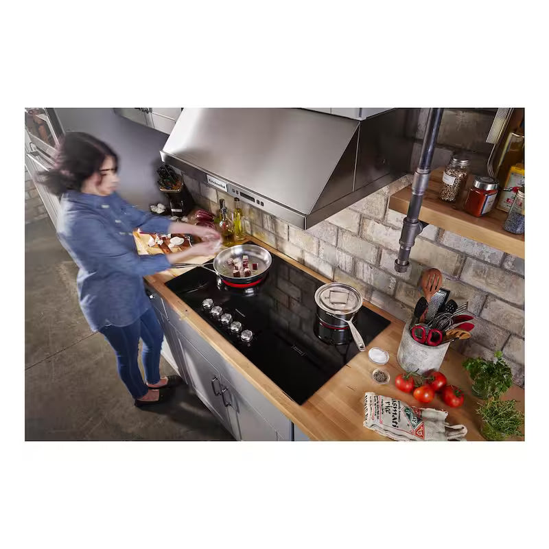 Black 5 Elements Electric Cooktop with Knob Controls V77346