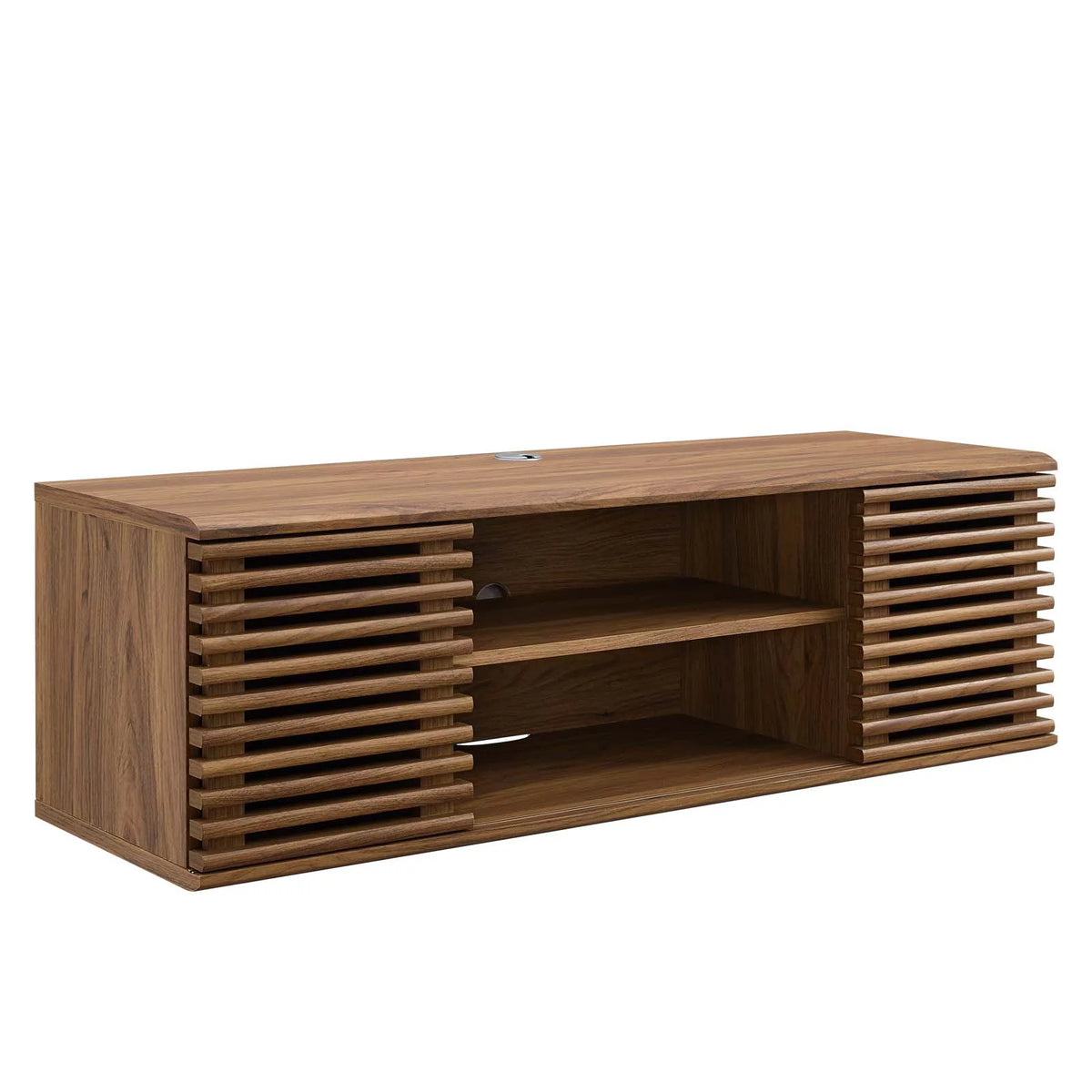 46" Wall-Mount Media Console TV Stand in Walnut Q29393