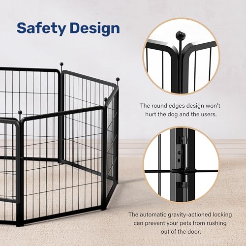 40 Inch 8 Panels Heavy Duty Metal Dog Playpen I6725