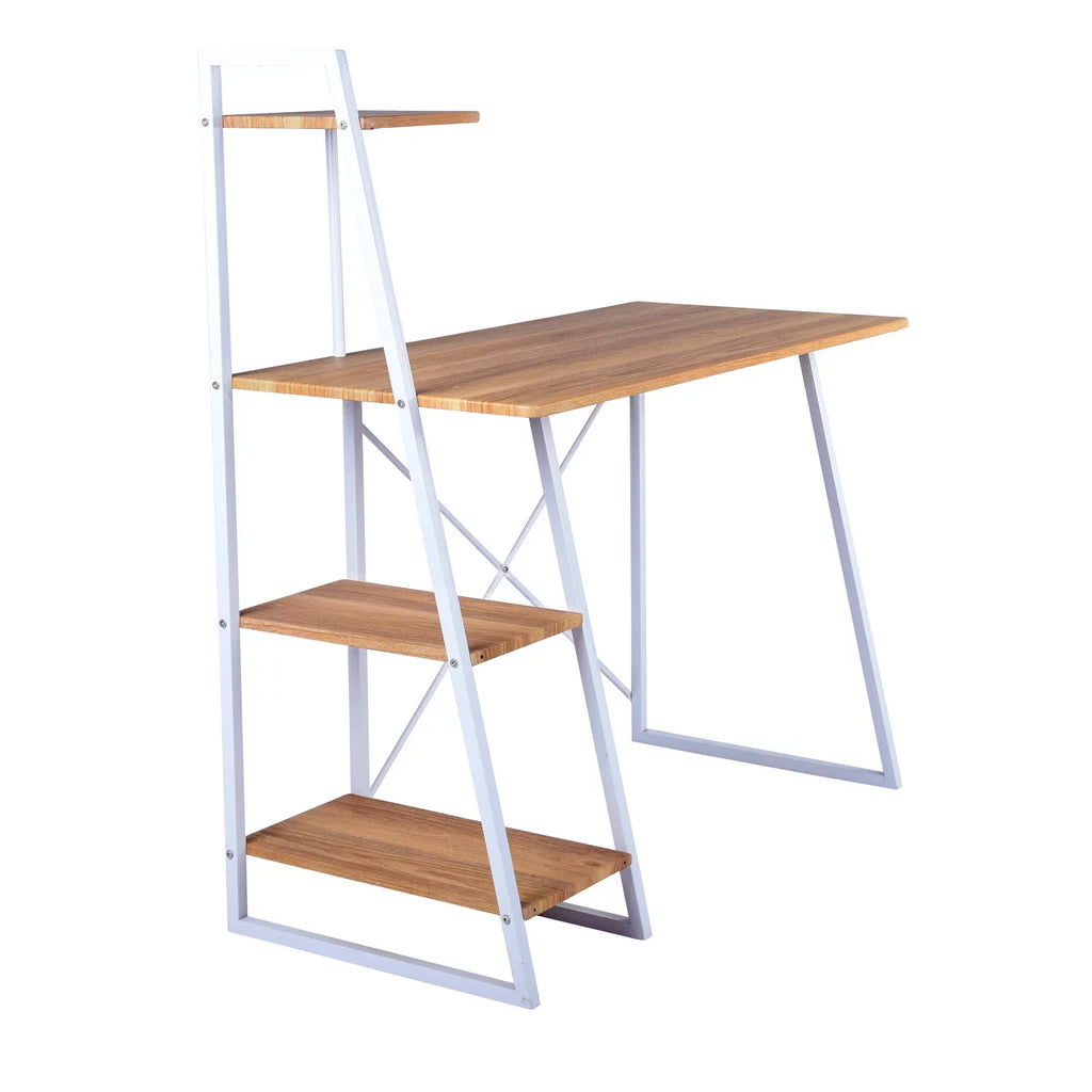 40'' Oak Computer Desk with Open Shelves O63175