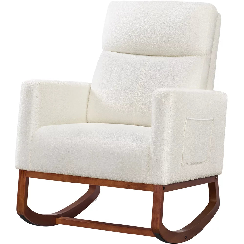 Beige Upholstered Rocking Accent Chair Y2954