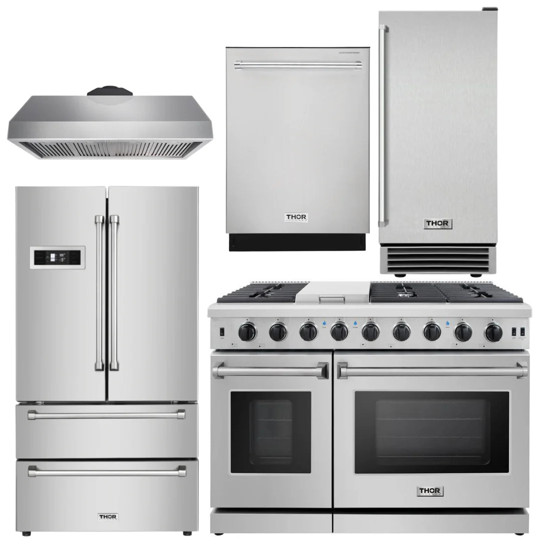 48 Gas Range, Range Hood, Refrigerator, Dishwasher, Ice Maker O3205