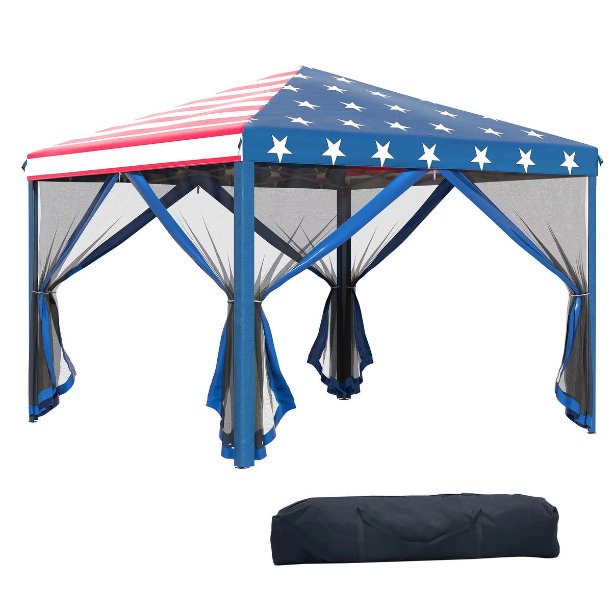 10' x 10' Pop Up Canopy Tent with Netting Y43970