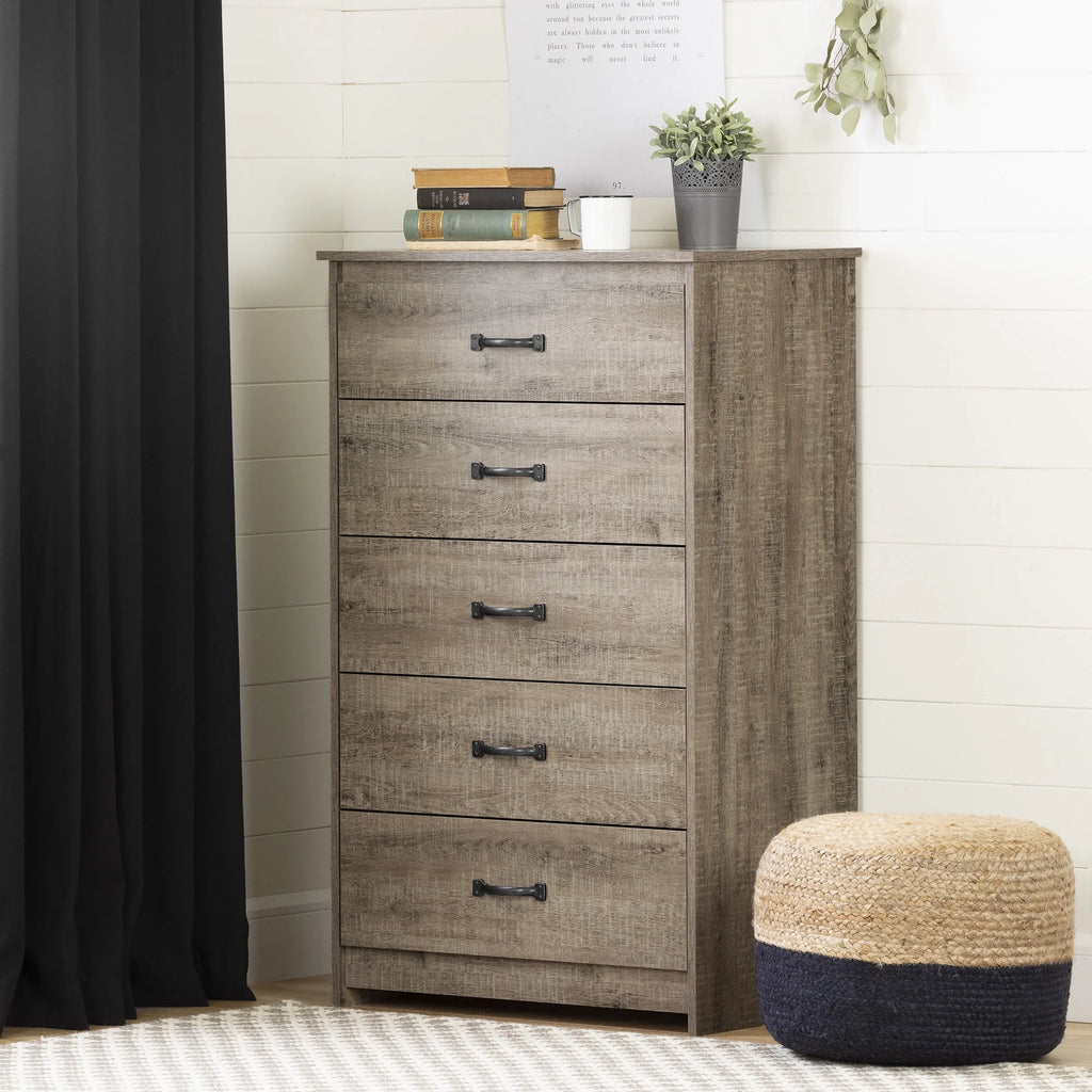 5 Drawer Weathered Oak Dresser N717584