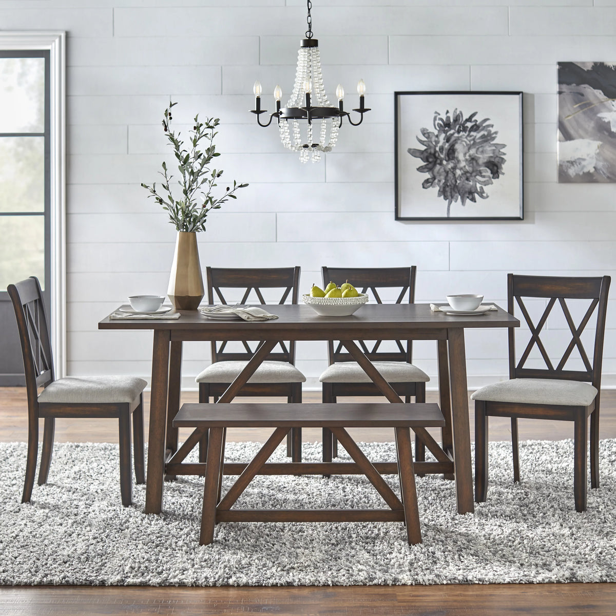 Rectangular 64" Farmhouse Trestle Table P884