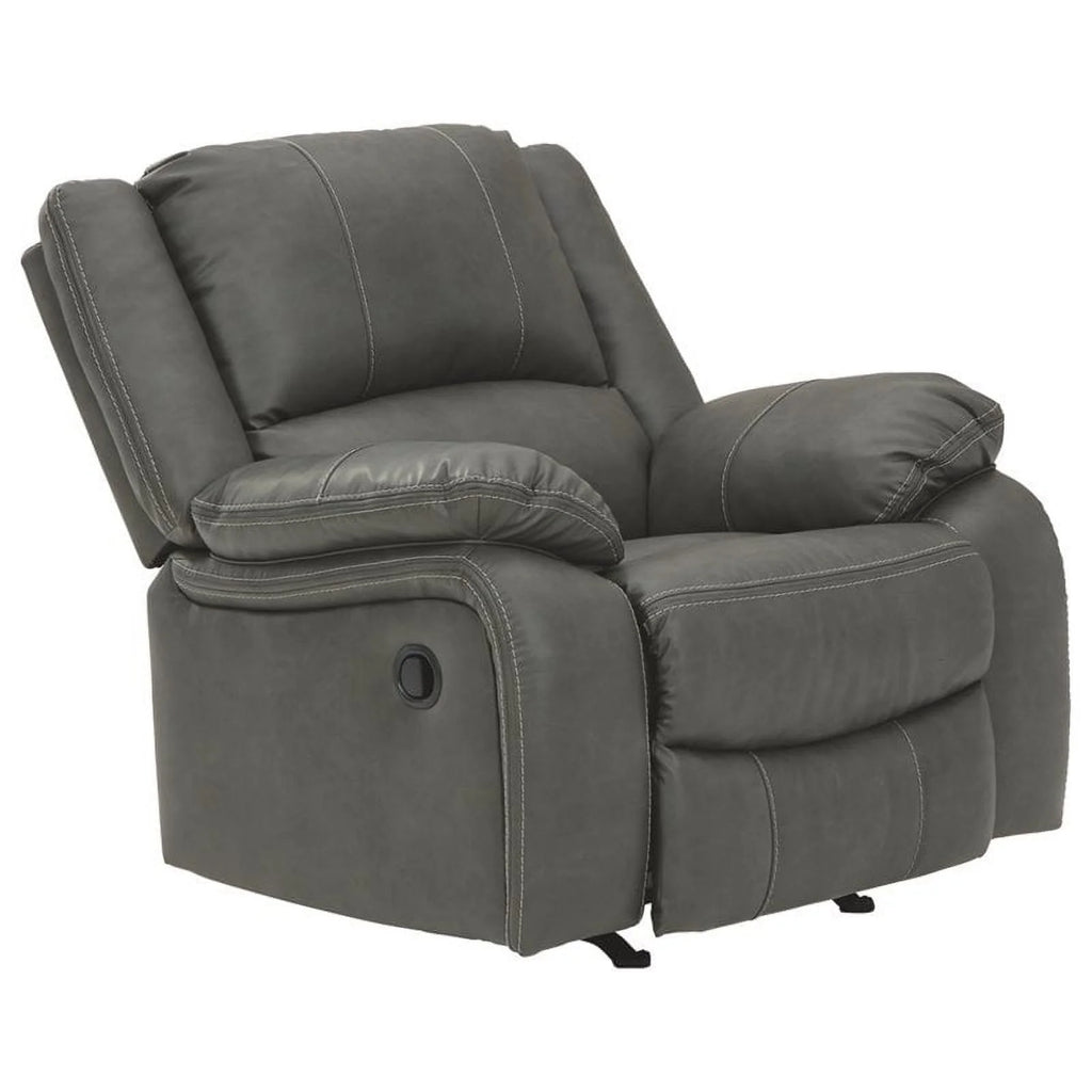 Gray Faux Leather Rocker Recliner X945351