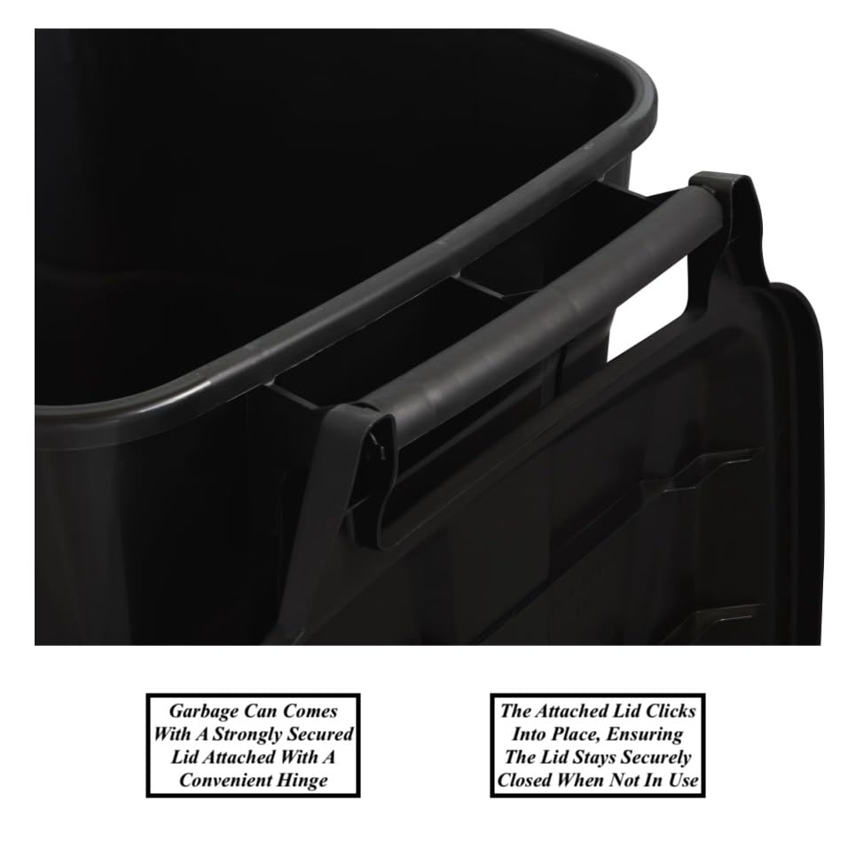 45 Gallon Heavy Duty Plastic Trash Cans with Lid and Wheels M3006