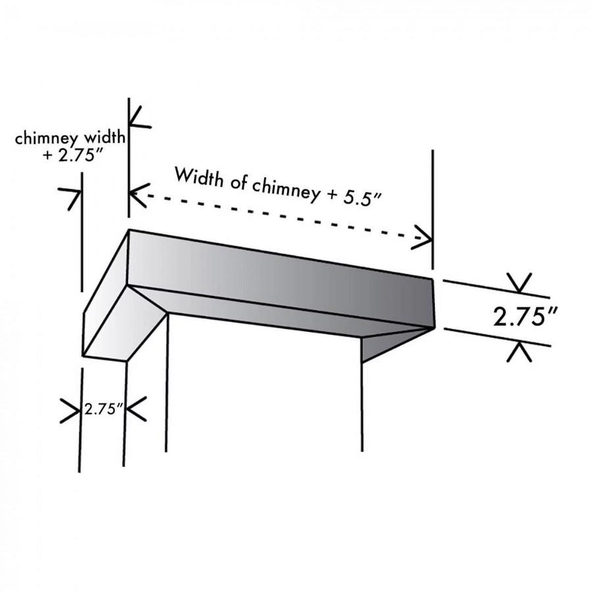 Vented Crown Molding Profile 6 for Wall Mount Range Hood in Stainless Steel B97399