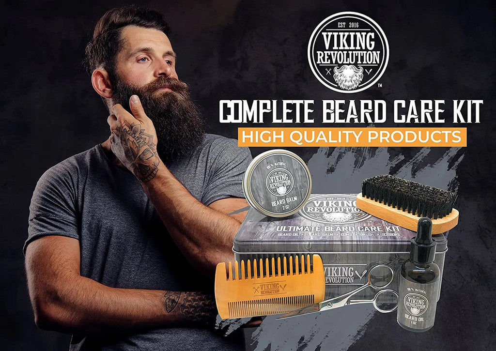 Beard Care Kit with Beard Balm, Beard Oil, Scissors L7483