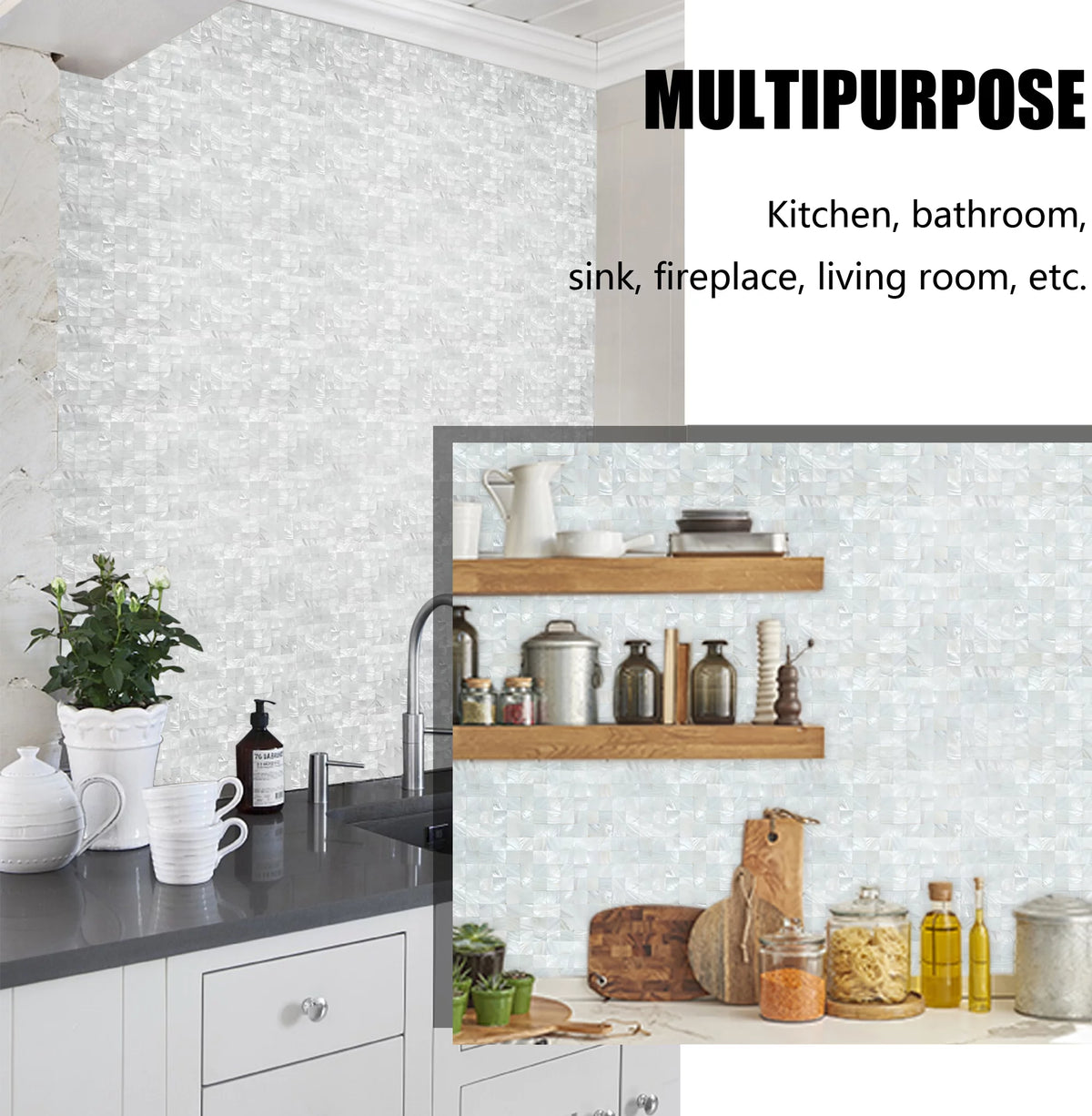Peel and Stick Mosaic Shell Backsplash Tile N916
