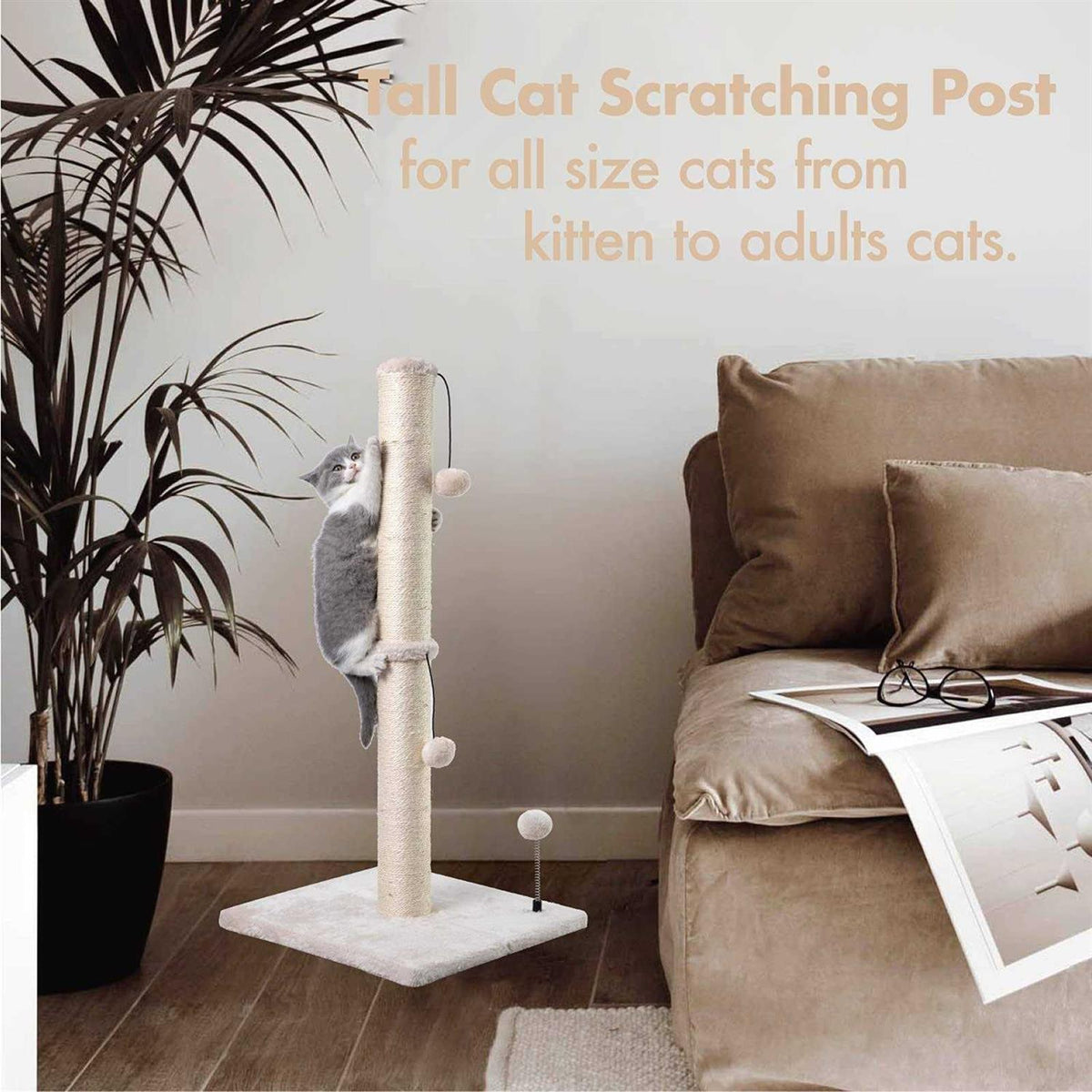 Cat Scratching Post Sisal Hanging Ball Q784759