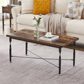 Rectangle Coffee Table with Metal Frame, Rustic Brown N681