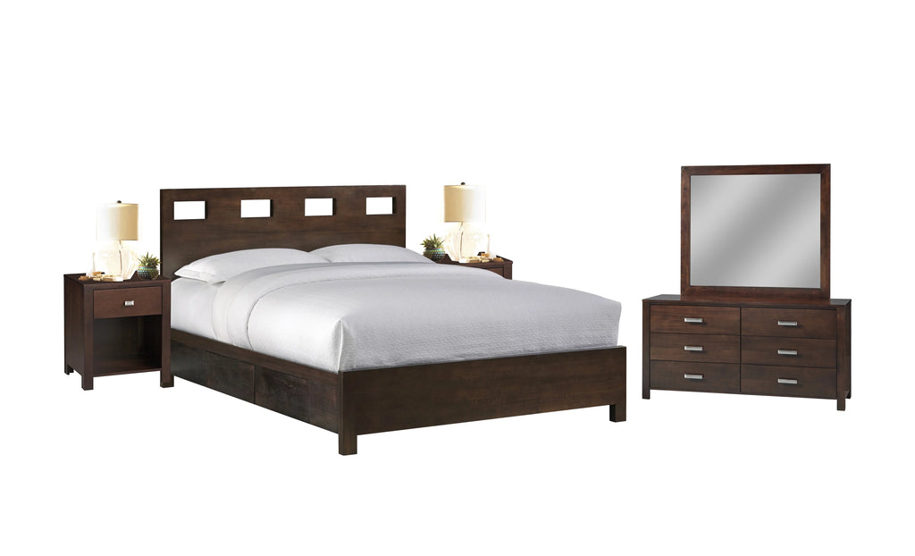 5PC Twin Storage Bed, 2 Nightstand, Dresser & Mirror Set E4470