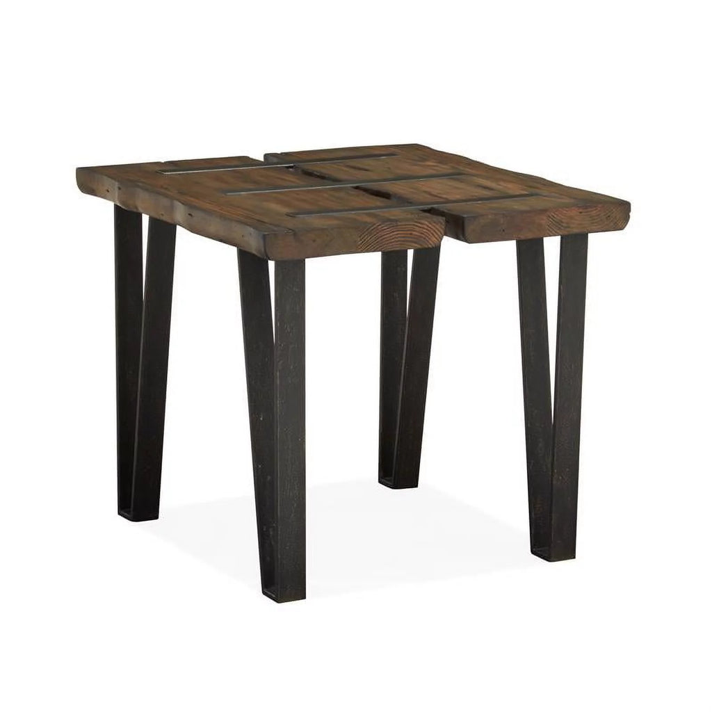 Set of 2 Metal and Wood End Table S361041