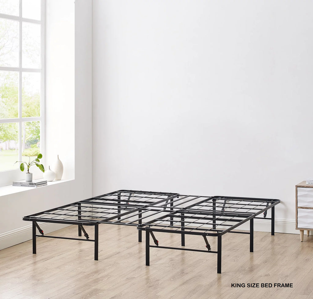 14 Convertible High Platform Metal Bed Frame, Twin/Full, Black G877