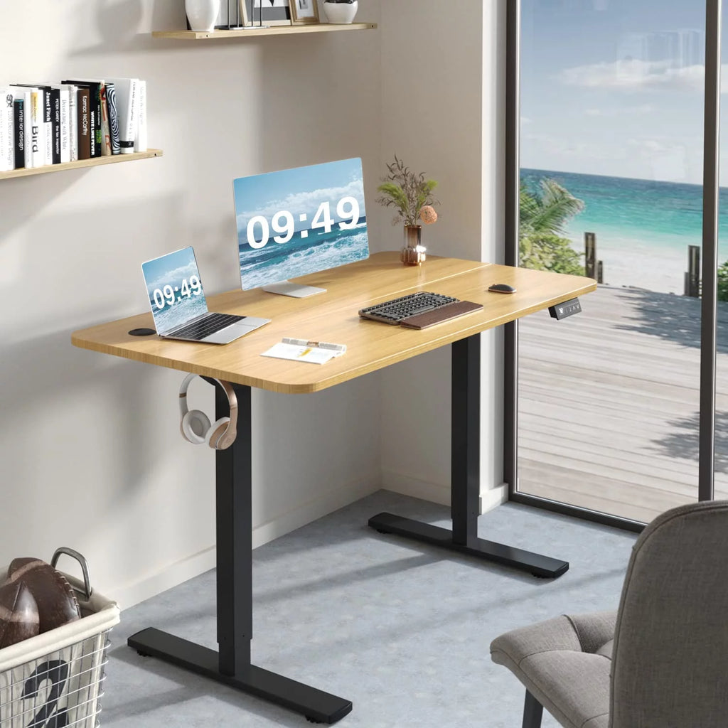 Electric Height Adjustable Standing Desk, 48in Sit Stand up Desk C459138