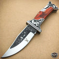 Brown Wood Handle Engraved Blade Lockback Folding Pocket Knife X4626