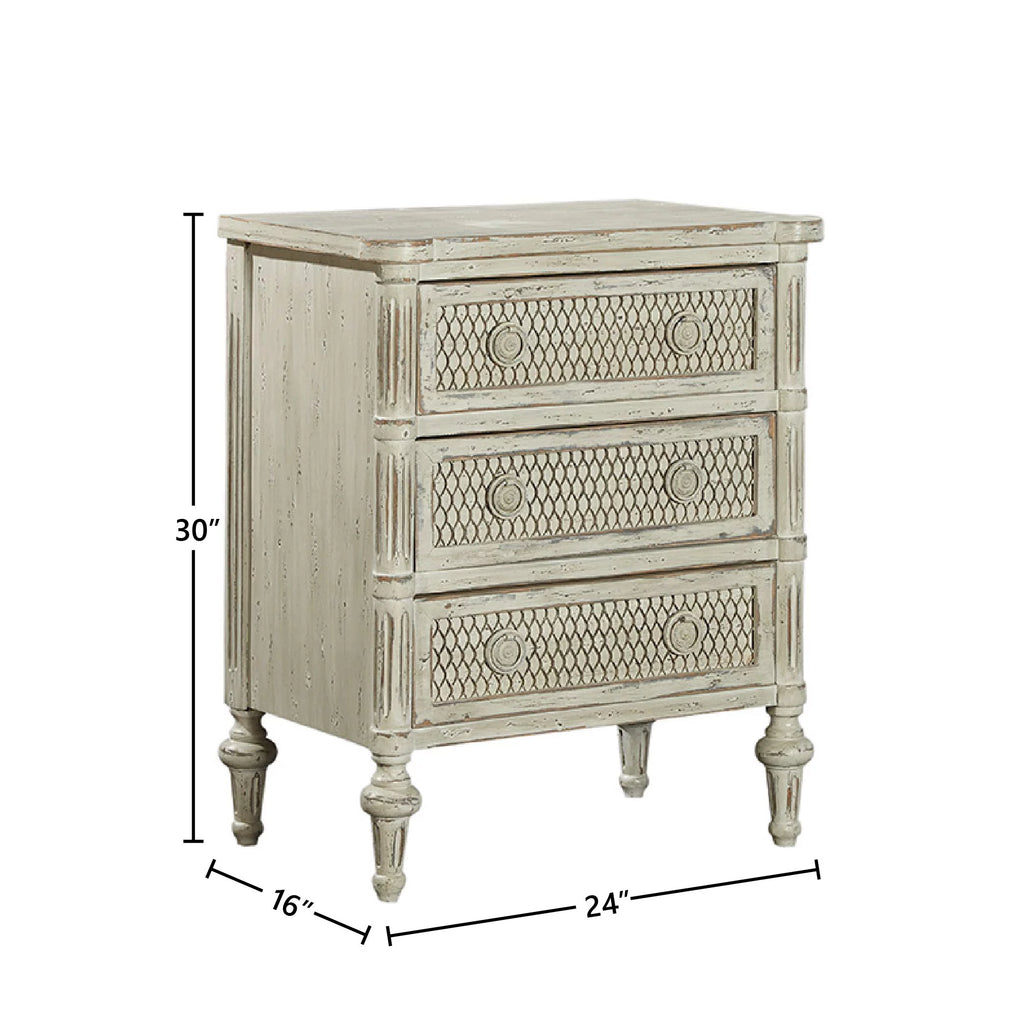 24-inch Distressed Finish Mesh Front Field Chest Z424