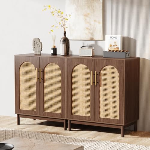 Set of 2 Rattan Sideboard Buffet with Storage W502