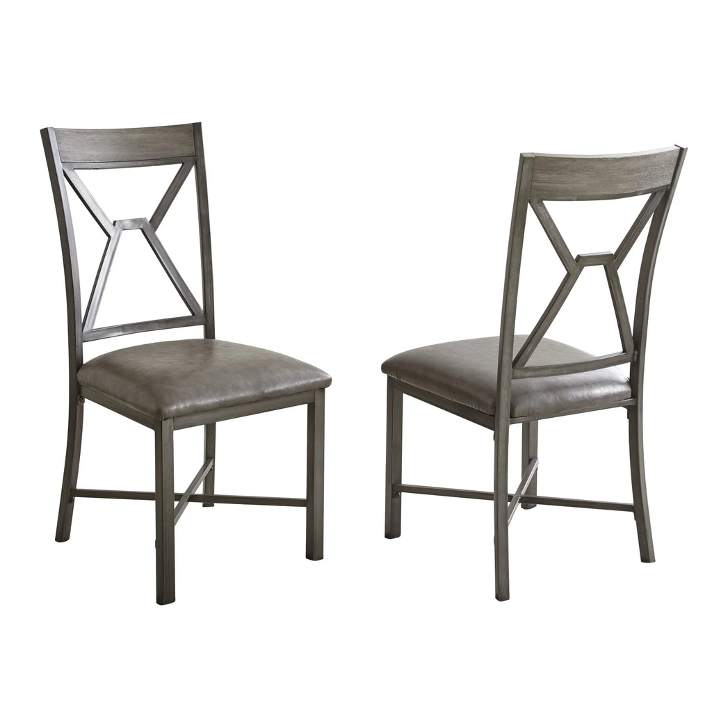 Gray Faux Leather Dining Side Chair T33219