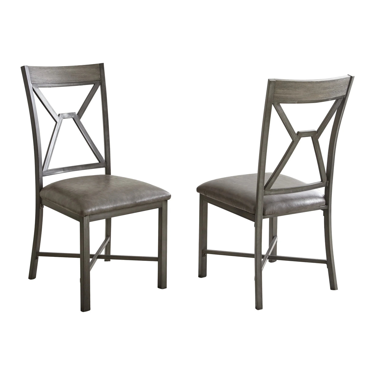 Gray Faux Leather Dining Side Chair T33219