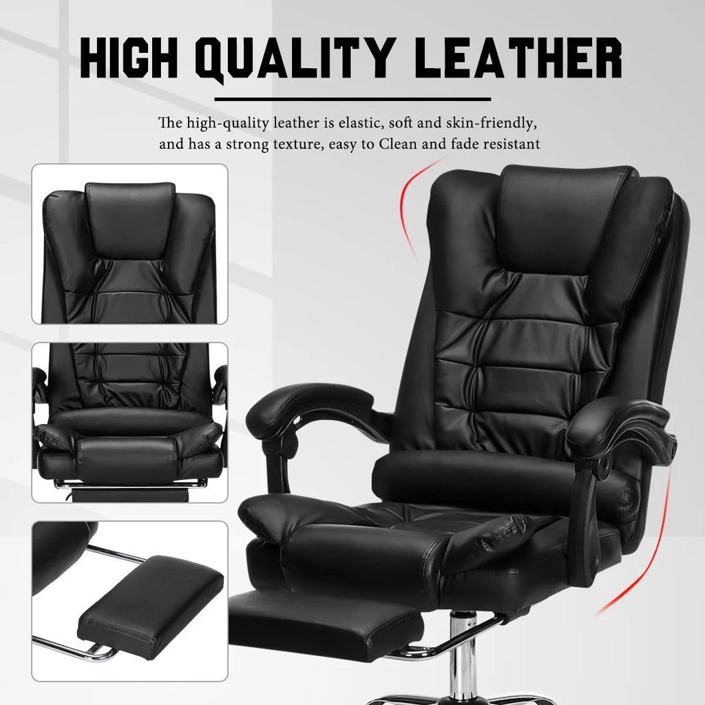 Ergonomic Faux Leather High Back Office Chair with Lumbar Support K55214