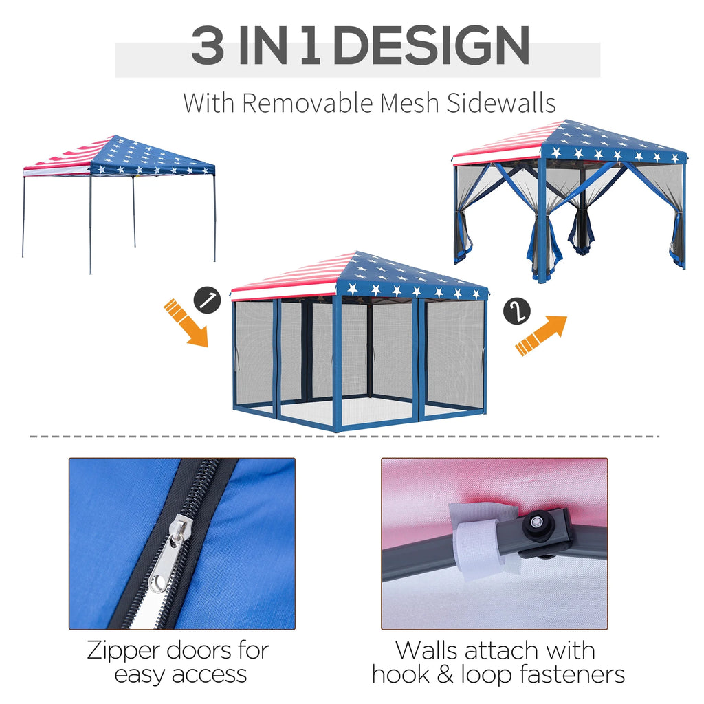 10' x 10' Pop Up Canopy Tent with Netting Y43970