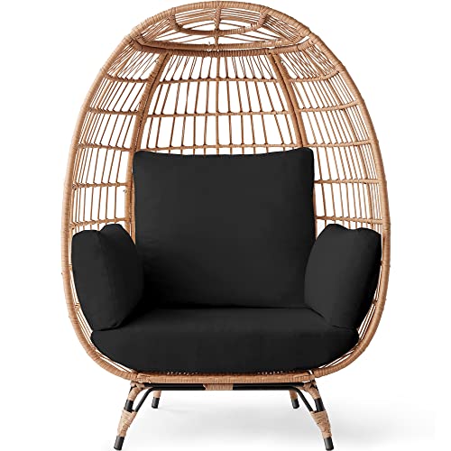 Oversized Wicker Egg Chair with 4 Cushions O295