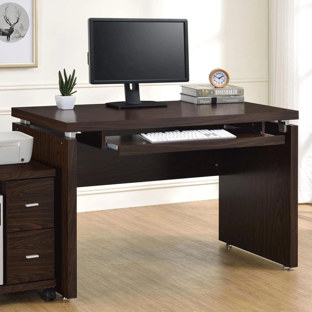 Medium Oak Wood Computer Desk K8422