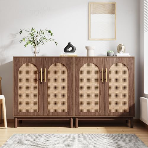 Set of 2 Rattan Sideboard Buffet with Storage W502