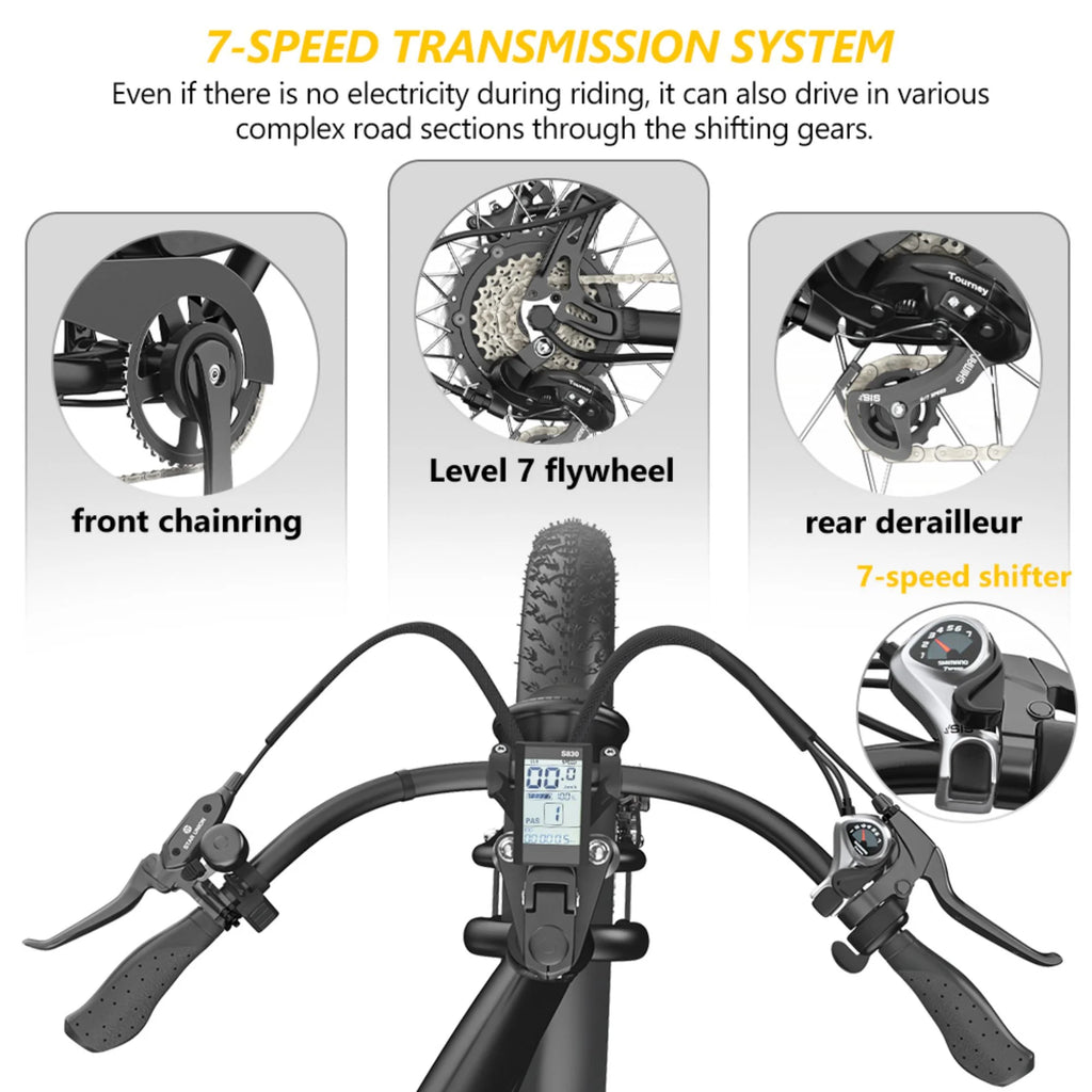 1200W Electric Bike with 26in. Fat Tire O3907