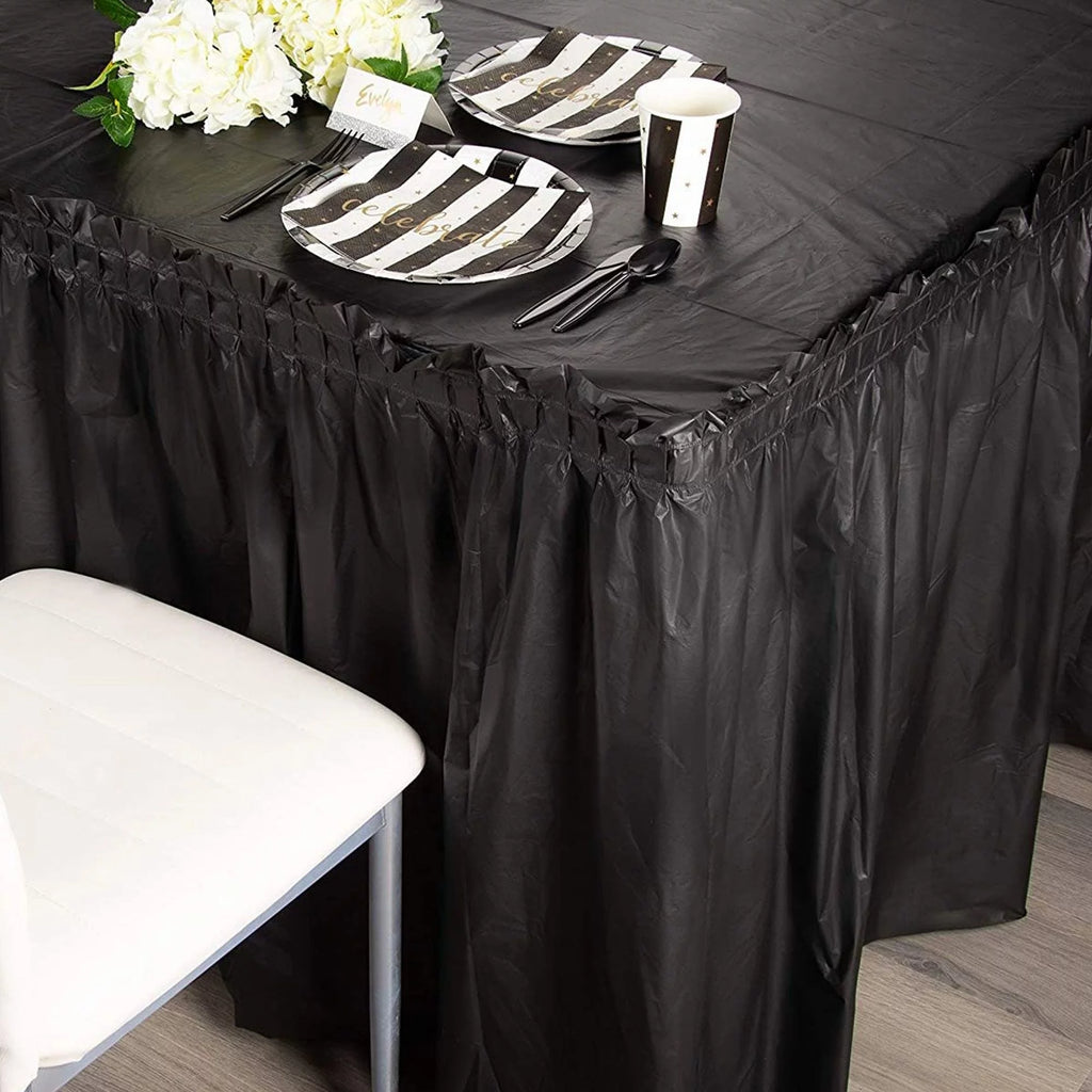 Black 6-Pack Table Skirt for Rectangle Tables T6821